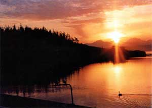 Sunrise over the Inn at Barnum Point Bed and Breakfast is spectacular.