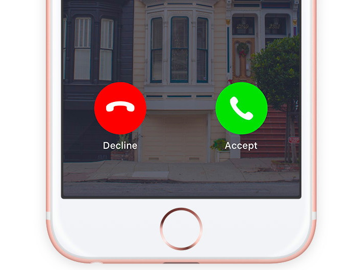 Accept and Decline iPhone buttons