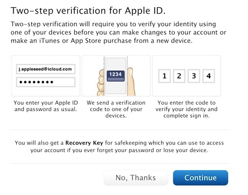 Apple two-factor authentication