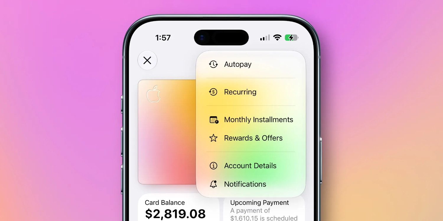 AppleCard menu