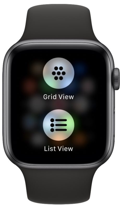 Apple Watch list view