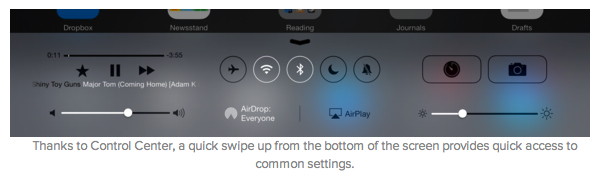 Control Center in iOS-7