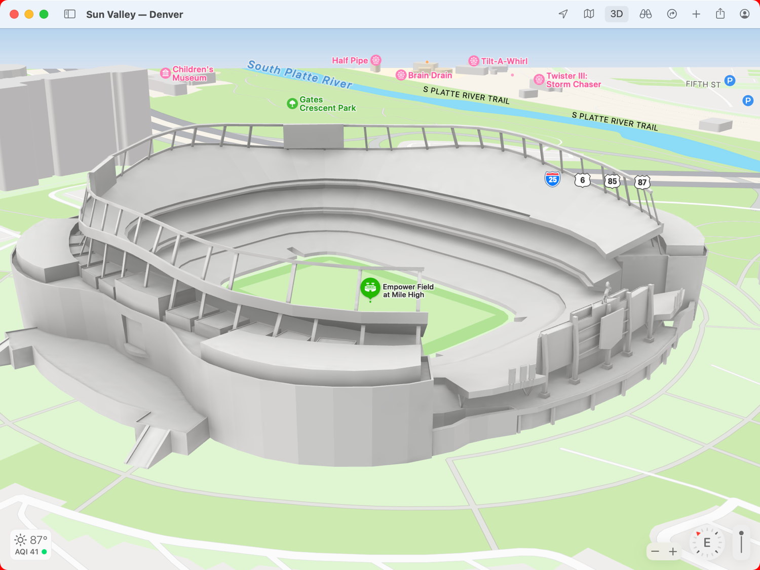 Denver 3-D map