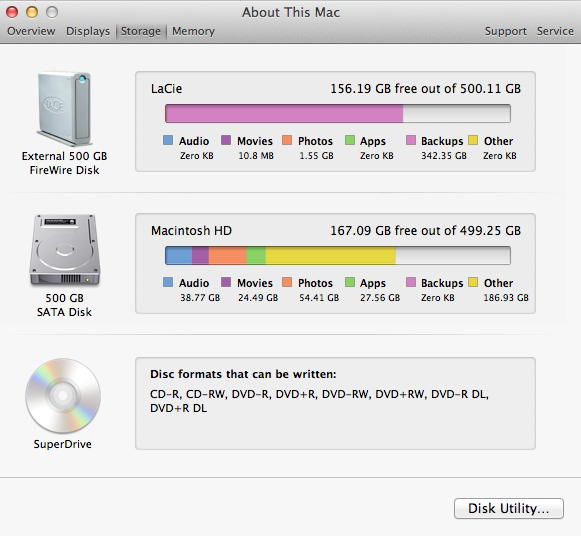 Disk Space Window