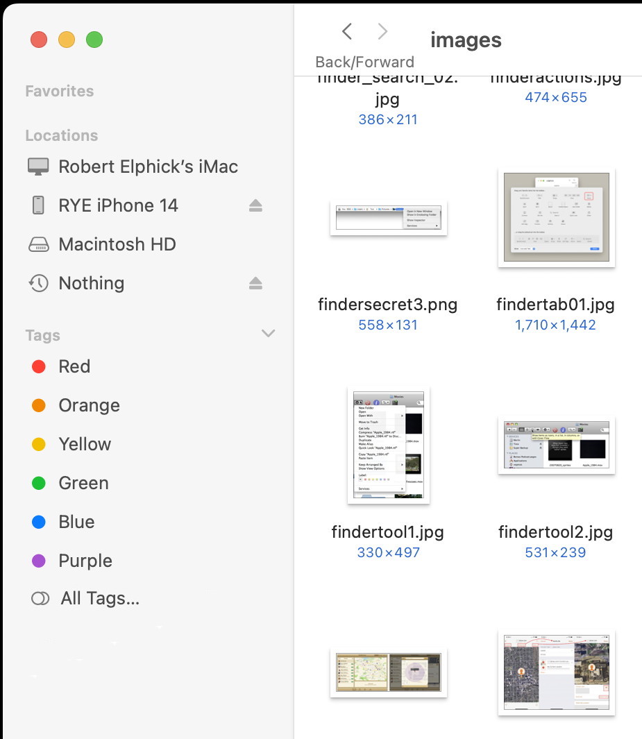 Finder Window with tags add menu for the selected file