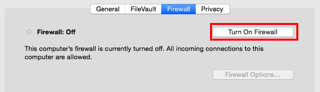 Firewall - turn on