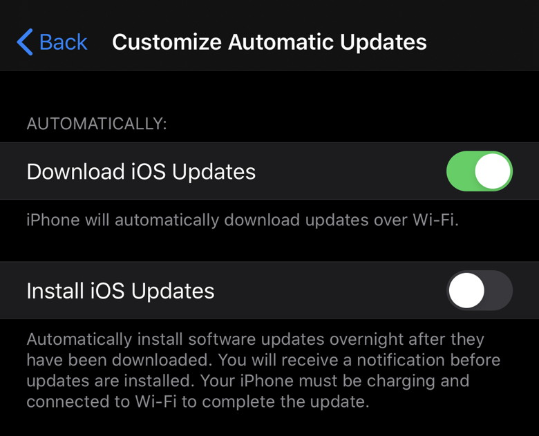 iphone automatic updates
