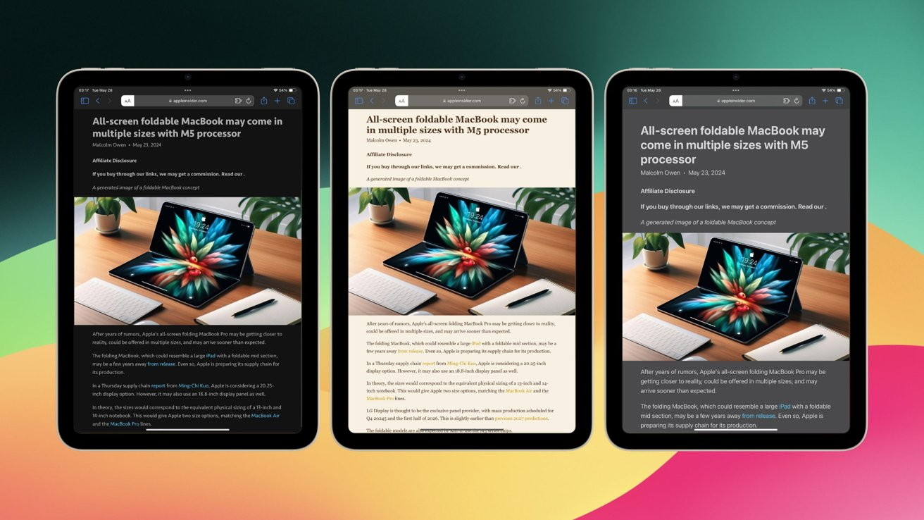 iPad reader mode