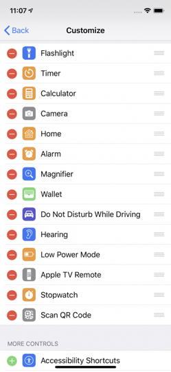 iOS Control Center