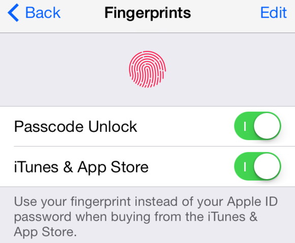 iOS 7 Fingerprints