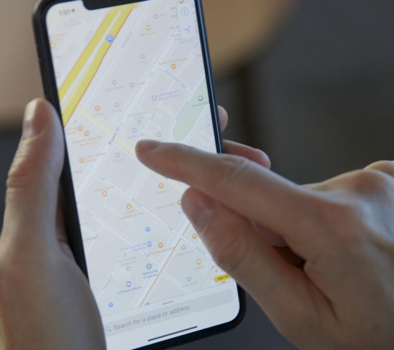 Maps on an iPhone