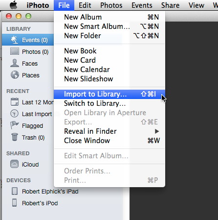 iPhoto - switch Library