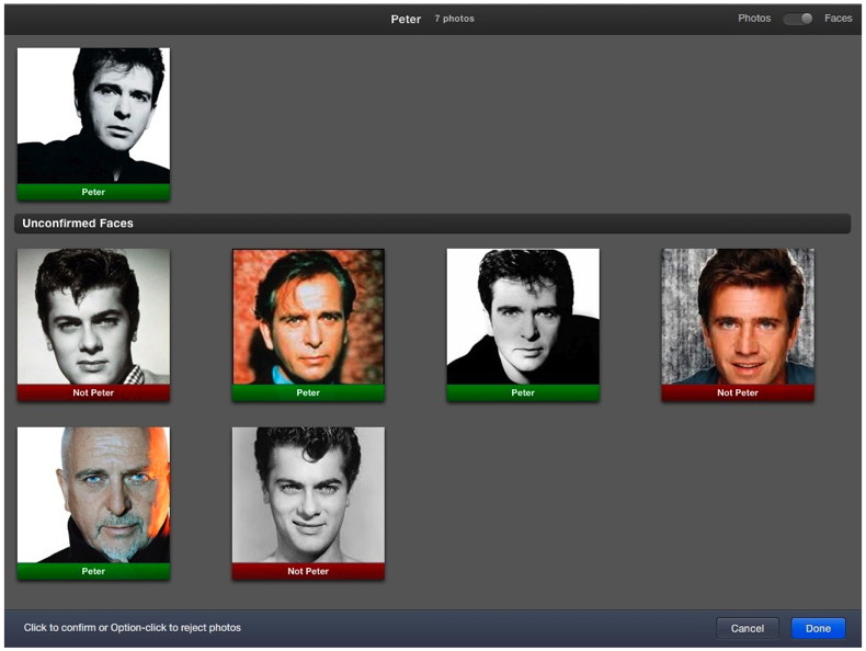 iPhoto Faces