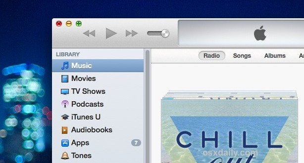 iTunes sidebar