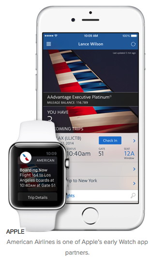 American Airlines on iWatch