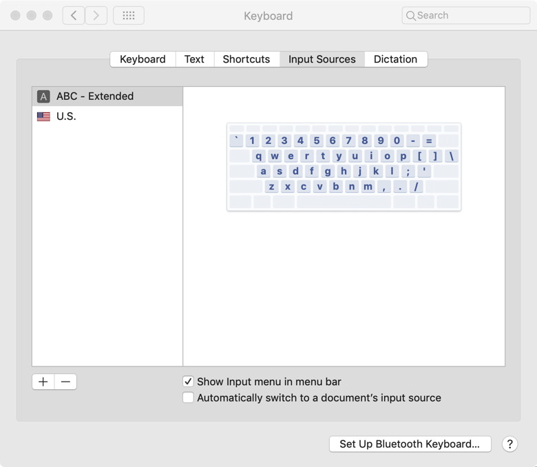 Keyboard chooser