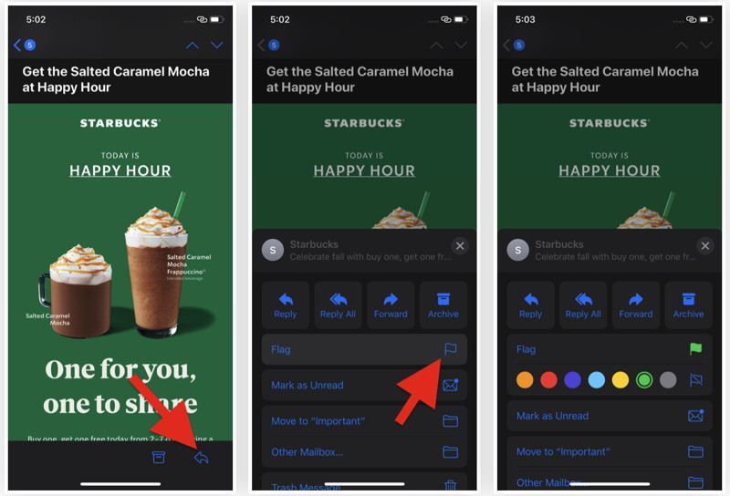 iPhone mail flags