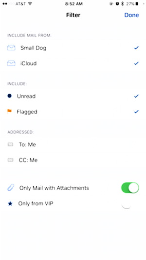 iPhone Mail Filter