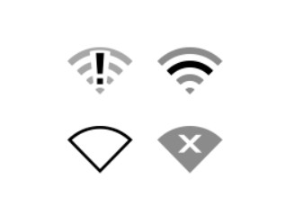 Network icons from the menu bar