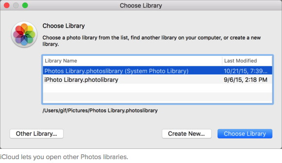 Choose a Library in Photos