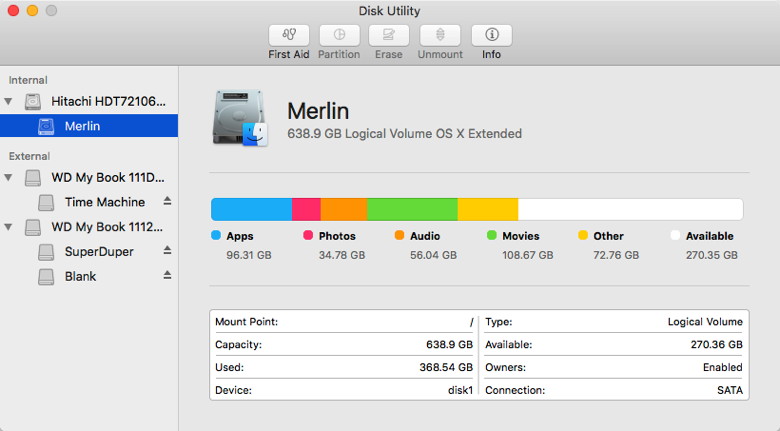 Disk Utility in El Capitan