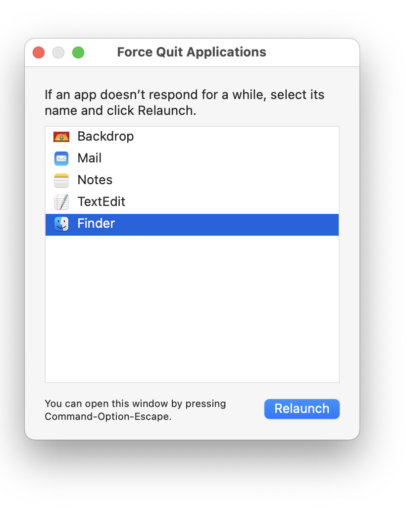 Relaunch Finder