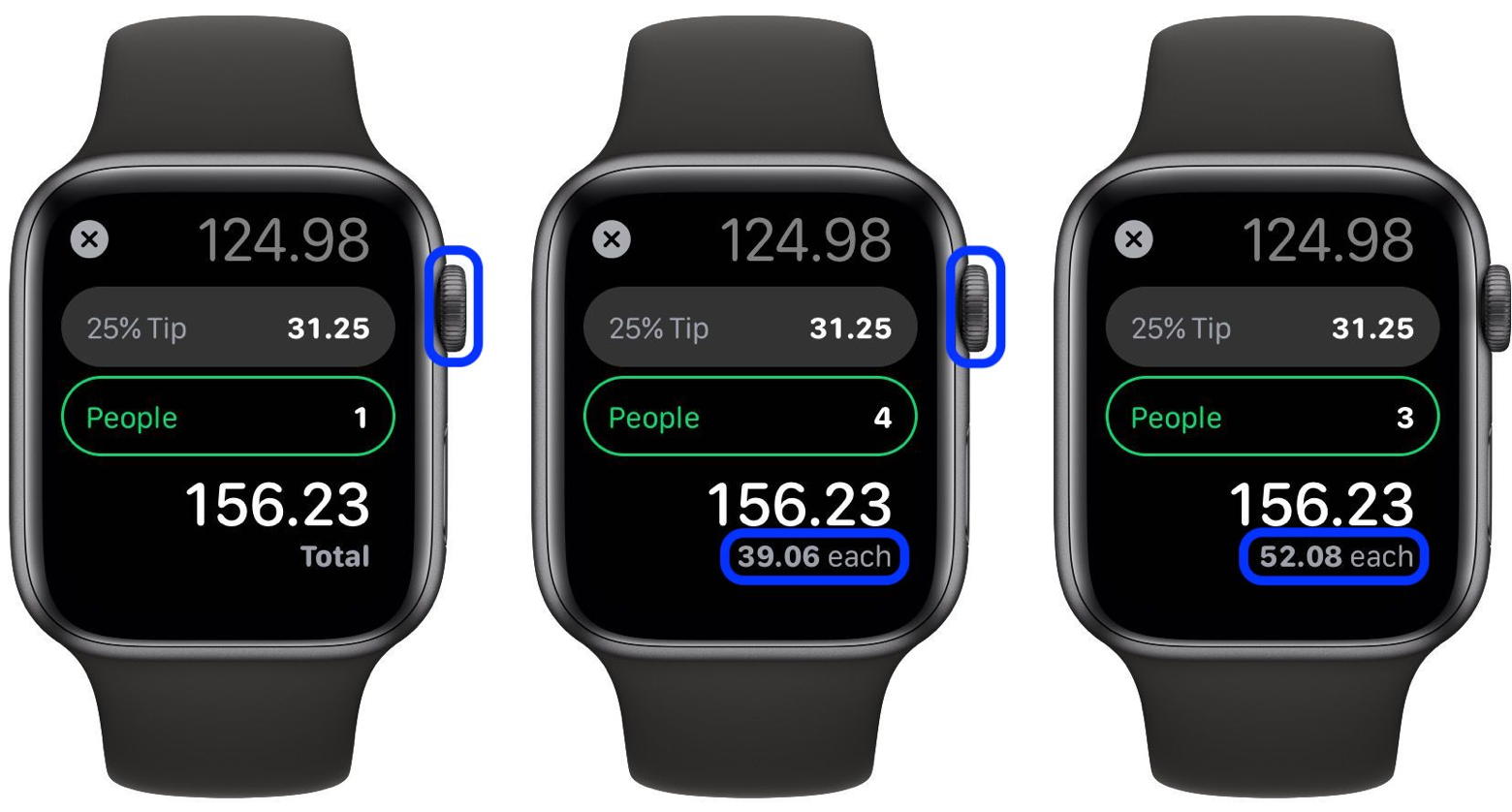 Calculate Bill Tip on Apple Watch