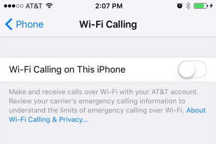 iOS - WiFi Calling