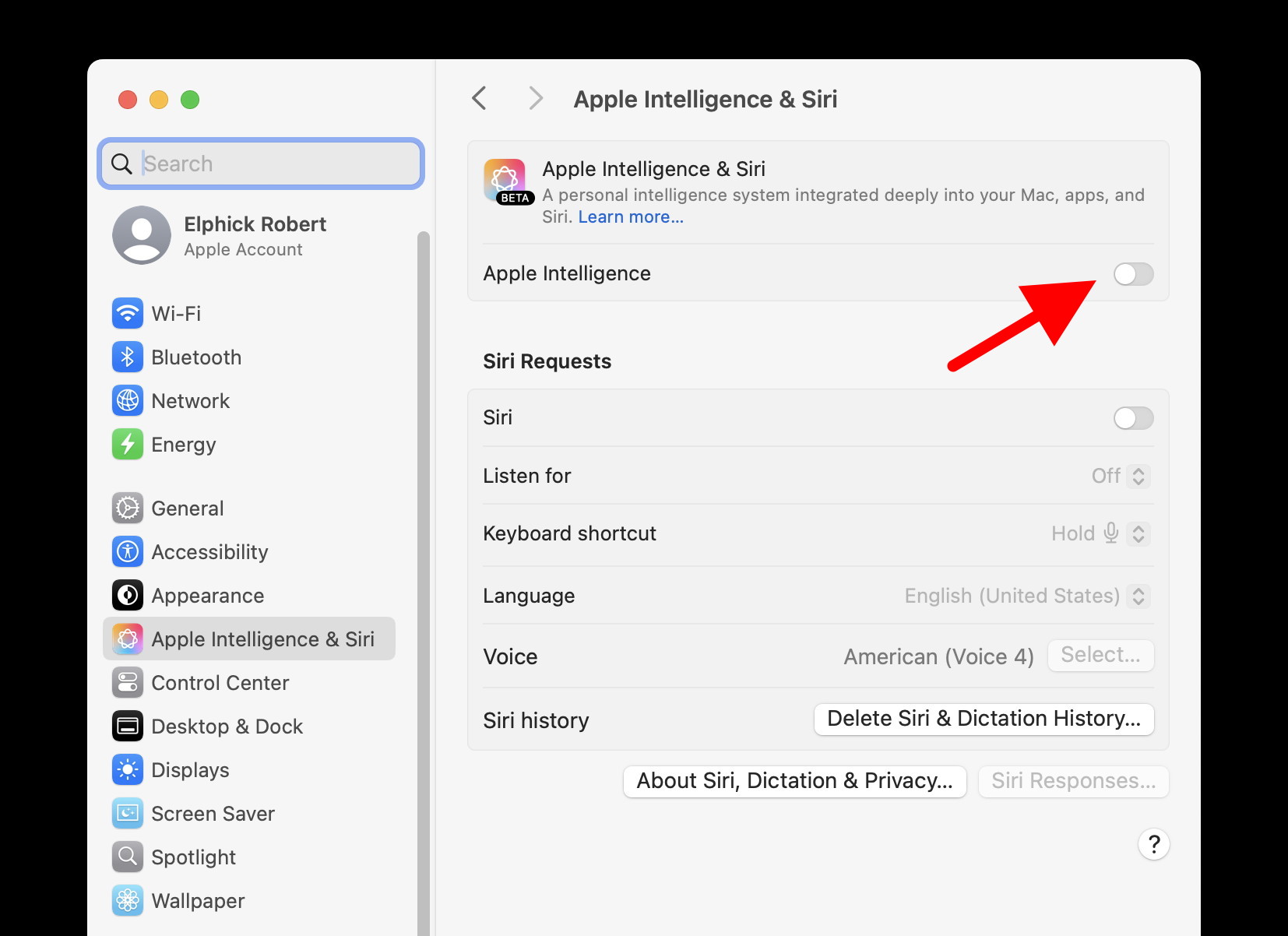 Remove Apple Intelligence