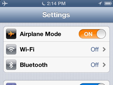 iOS Airplane Mode