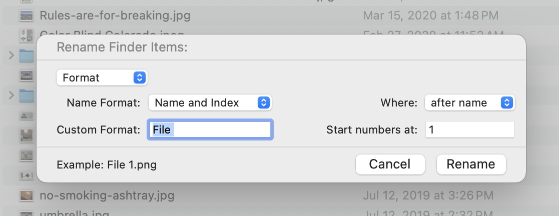 sort and rename