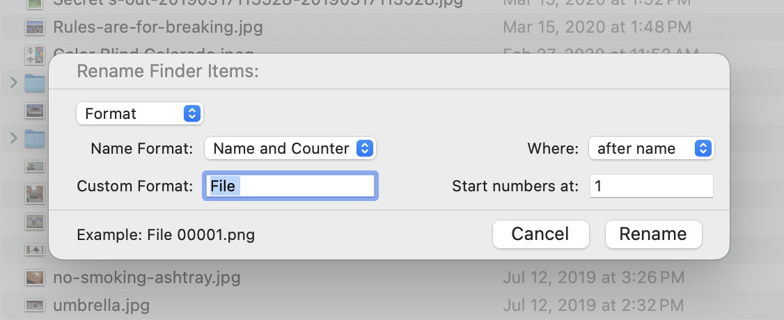 sort and rename
