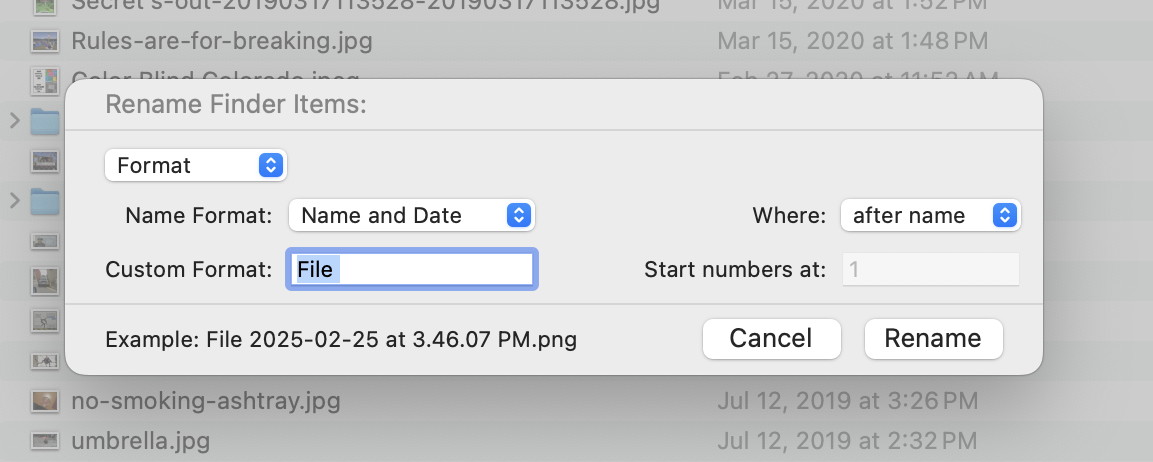 sort and rename