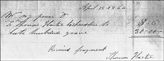 invoice for tombstone